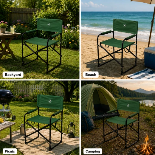 Atad Executive Folding Chair, Green – Lightweight, Durable & Easy to Carry for Outdoor Activities - Atad - Image 4
