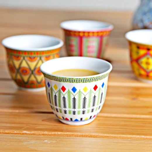 Atad Luxury Asiri Pattern Coffee Cups Bag 6pcs – Cylindrical & Portable – White - Atad - Image 7