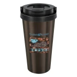 Atad High-Quality Stainless Steel Tea & Coffee Mug 400ml, Brown – Spill-Proof & Portable - Atad