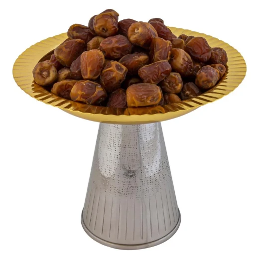 Atad Indian Copper Date Serving Bowl 30 cm – Elegant Engraved Dessert & Dates Tray - Atad - Image 2