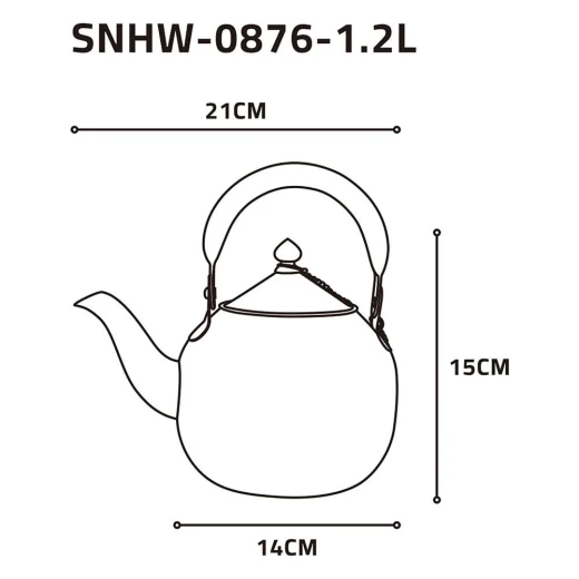 Atad Classic Aluminum Teapot 1.2L – Durable, Elegant & Easy to Carry - Atad - Image 2