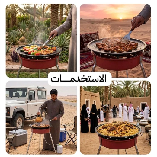 دوار السعادة بالغاز هندي 50×50×69 سم – أحمر – مساحة طهي كبيرة، أداء قوي للطهي الخارجي من عتاد - عتاد - Image 2