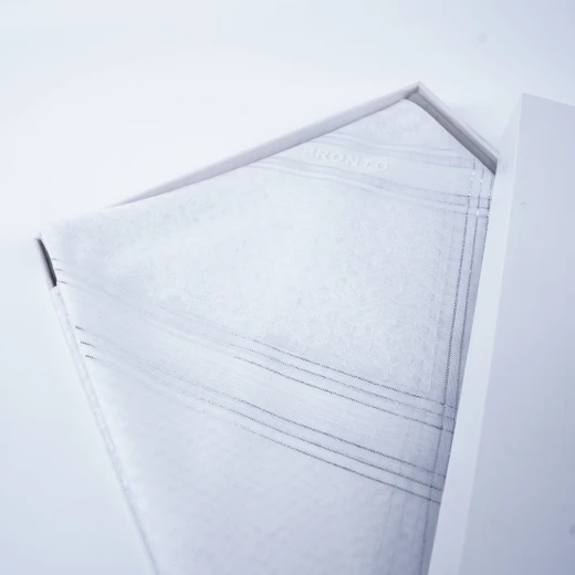 PRONTO Premium White Shemagh with Silver-Threaded Edges, Size 55 – Elegant Traditional Headscarf with Luxurious Detailing - Pronto - Image 8