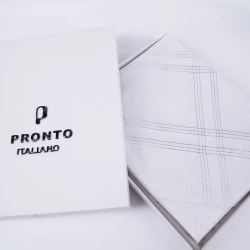 PRONTO Premium White Shemagh with Silver-Threaded Edges, Size 55 – Elegant Traditional Headscarf with Luxurious Detailing
