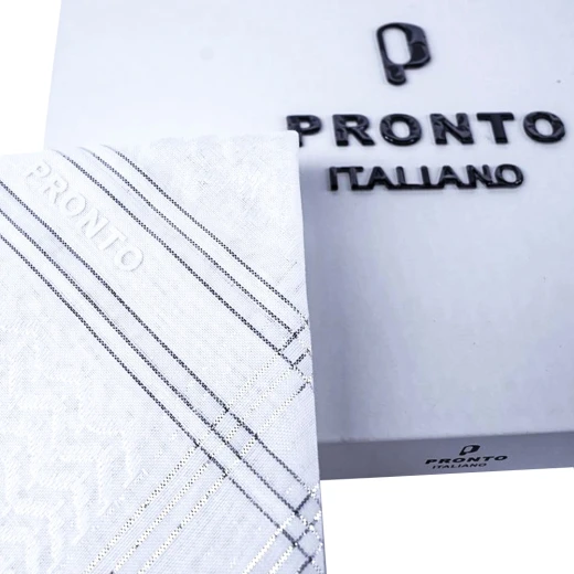 PRONTO Premium White Shemagh with Silver-Threaded Edges, Size 55 – Elegant Traditional Headscarf with Luxurious Detailing - Pronto - Image 4