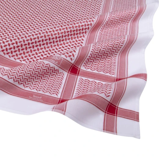 ALBASSAM Premium ALBASMA 27 Shemagh – 100% Pure Cotton Traditional Red & White Headscarf 50 - Shemagh albassam - Image 2