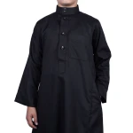 MIDRAZ Boys’ Black Thobe, Size30 – Elegant Modern Design with Premium Comfort - Midraz