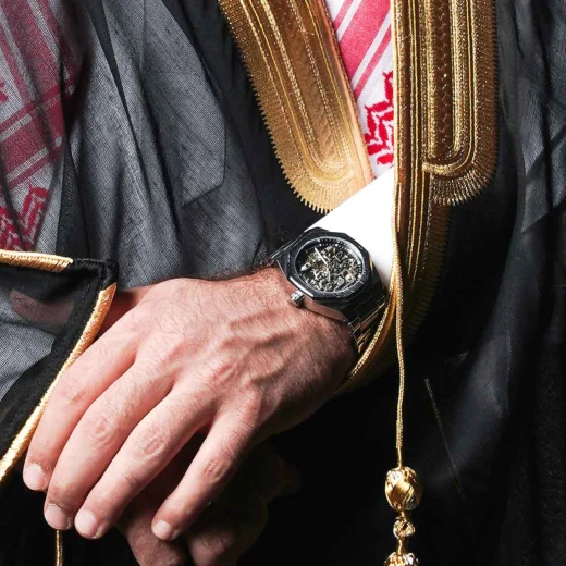 MIDRAZ Men’s Black Qasab Collar Bisht, Size 58 – Premium Computer-Embroidered Traditional Cloak - Midraz - Image 4