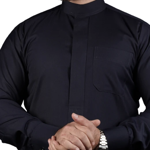 ثوب كحلي سادة مقاس (سمول) بتصميم أنيق وخياطة متقنة – من مدراز - مدراز - Image 2
