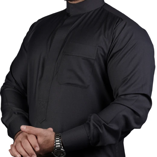 ثوب سكني سادة  مقاس (ميديوم) بتصميم أنيق وخامة مريحة – من مدراز - مدراز - Image 2