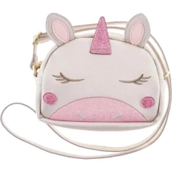 Stephen Joseph Fashion Purse for Kids, Unicorn Design, Metallic Finish with 3D Accents, Adjustable Shoulder Strap, Cute & Durable PU Bag for Girls, 6"x4.2"