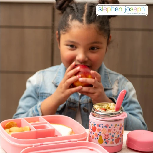 Stephen Joseph, 10oz Vacuum Sealed Insulated Food Jar for Hot Food, Lunch Thermo Kids Food Jar with Spork, Leak Proof Stainless Steel Wide Mouth Lunch Food Thermo Jar for School, Farm - Stephen Joseph - Image 2