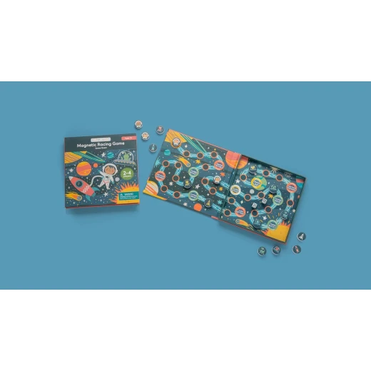 Stephen Joseph, Magnetic Racing Game, Multi-Player Travel Game with Dice – Fun Game for Road Trip, Ideal for Ages 3+ – Travel Game for Kids with Travel Tin, Space - Stephen Joseph - Image 3