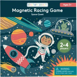 Stephen Joseph, Magnetic Racing Game, Multi-Player Travel Game with Dice – Fun Game for Road Trip, Ideal for Ages 3+ – Travel Game for Kids with Travel Tin, Space