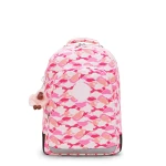 Kipling Class Room Pink Palm Large Backpack with Laptop Compartment, Size 43 × 29 × 24 cm – Spacious, Stylish & Functional, Ideal for School or Work - Kipling