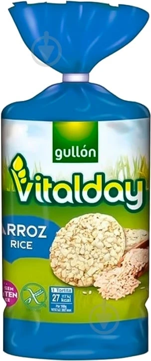 Gullon Vitalday Gluten-Free Rice Cakes 130g - Healthy Snack Option - Gullon