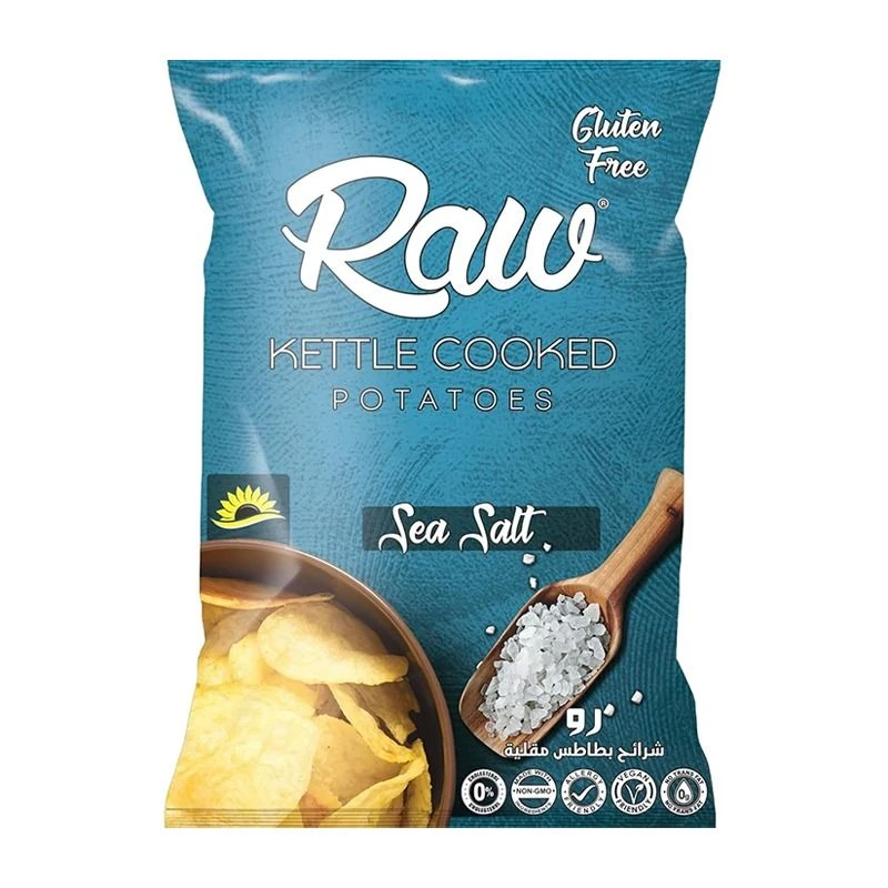 Raw Sea Salt Potato Chips 90-100g, Crunchy, delicious snack made from high-quality potatoes with classic sea salt flavor, perfect for any occasion - Raw