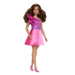 Barbie Fashionistas Doll #225 Curvy Brown Hair Pink Dress & Accessories 65th Anniversary Gift - Barbie