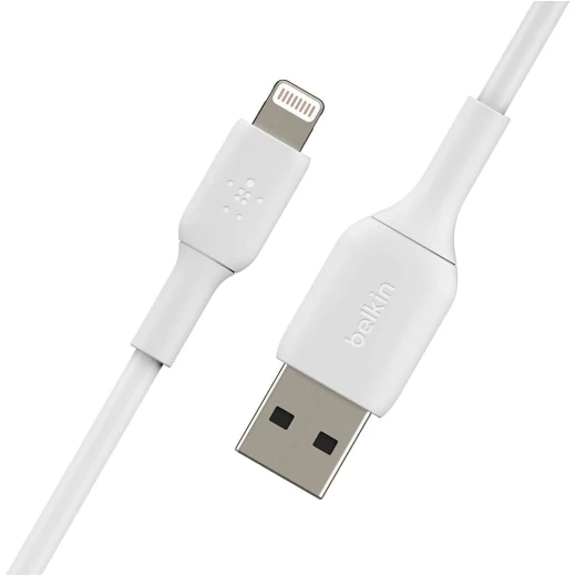 كيبل بيلكين بوست تشارج USB-A إلى لايتنينغ، بطول 1 متر، أبيض (عبوة من قطعتين) - بيلكين - Image 2