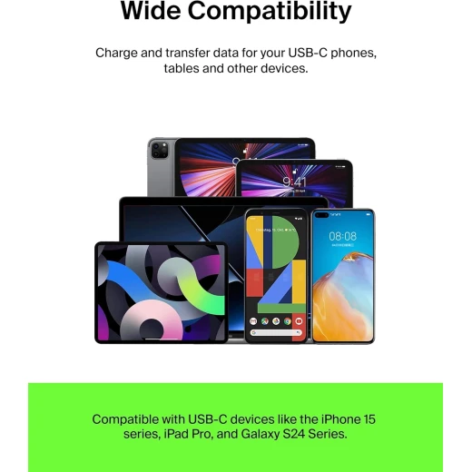 كيبل شحن بيلكينUSB-A إلى USB-C بطول 6.6 قدم أبيض مضفر لأجهزة iPhone 16 و Galaxy S25 و iPad Pro - بيلكين - Image 7
