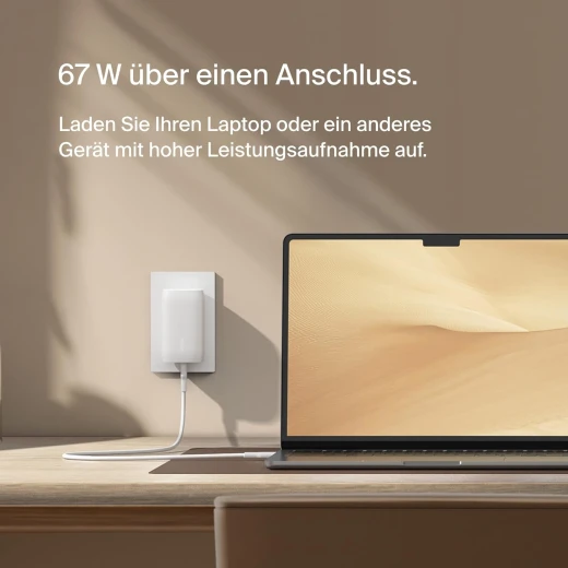 Belkin BoostCharge 67W USB-C Charger with Three Ports for iPhone 17, MacBook Pro, Galaxy - White - Belkin - Image 4
