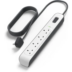 Belkin 4-Way Surge Protector Extension Lead Strip 2m White - Protect Your Electronics