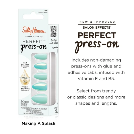 Sally Hansen Press On Nails Set Making A Splash | Almond Shape | Easy Application | 30 Nails - Sally Hansen - Image 2