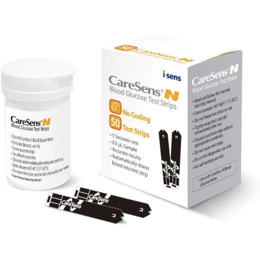 Care Sens N Test Strips Pack of 50 – Advanced Enzyme Technology for Accurate and Reliable Blood Glucose Monitoring Compatible with CARE SENSE N Glucometer Care Sens N Test Strips Pack of 50 – Advanced Enzyme Technology for Accurate and Reliable Blood Glucose Monitoring Compatible with CARE SENSE N Glucometer