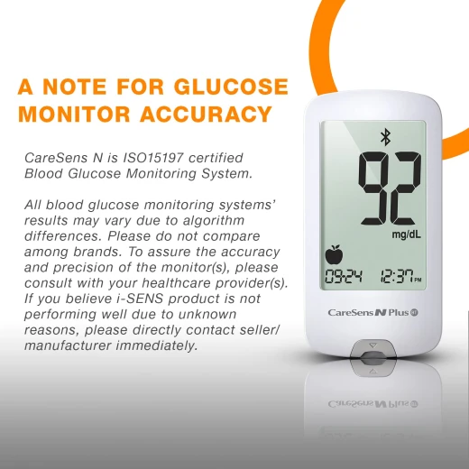 Care Sens N Plus Bluetooth Blood Glucose Monitor Kit with 100 Blood Sugar Test Strips, 100 Lancets, 1 Blood Glucose Meter, 1 Lancing Device, Travel Case for Diabetes Testing Kit (Auto-Coding Glucometer kit with 1 Control Solution) for Personal Use - Care Sens - Image 8
