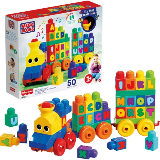 Mega Bloks ABC Musical Train Set - 50 Pieces - Educational Building Toy for Toddlers Mega Bloks ABC Musical Train Set - 50 Pieces - Educational Building Toy for Toddlers