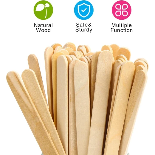 Natural Wooden Craft and Drink Stir Sticks – 50 Pcs, Premium Popsicle Sticks 11.4 cm - Image 7