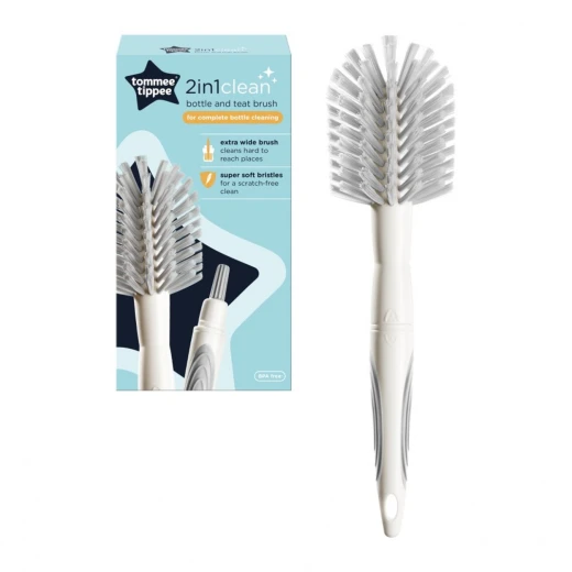 Tommee Tippee 2-in-1 Bottle and Teat Cleaning Brush, BPA-Free, Non-Slip Handle Tommee Tippee 2-in-1 Bottle and Teat Cleaning Brush, BPA-Free, Non-Slip Handle