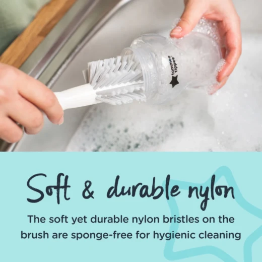 Tommee Tippee 2-in-1 Bottle and Teat Cleaning Brush, BPA-Free, Non-Slip Handle - Tommee Tippee - Image 4