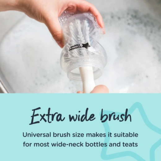 Tommee Tippee 2-in-1 Bottle and Teat Cleaning Brush, BPA-Free, Non-Slip Handle - Tommee Tippee - Image 5