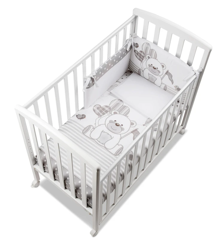 Italbaby Q.llKuku Grey Baby Bed Solid Beech Wood Compact Design 59x116x100cm - Italbaby