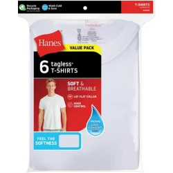 Hanes ComfortSoft Men's Crew Neck T-Shirt 3-Pack, White, XXL, 100% Cotton