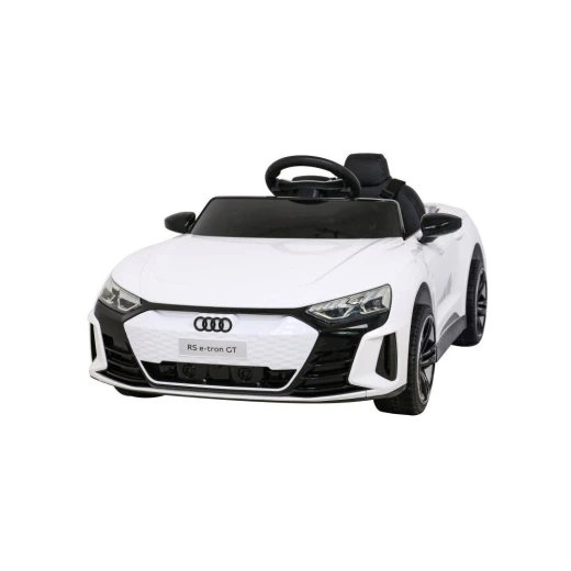 سيارة ركوب أودي RS E-Tron GT للأطفال، تعمل بالكهرباء ببطارية 12 فولت مع أضواء LED، بوق وموسيقى عملية، لون أبيض، مناسبة للأعمار من 3 إلى 8 سنوات، مقعد واحد - Image 2