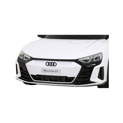 سيارة ركوب أودي RS E-Tron GT للأطفال، تعمل بالكهرباء ببطارية 12 فولت مع أضواء LED، بوق وموسيقى عملية، لون أبيض، مناسبة للأعمار من 3 إلى 8 سنوات، مقعد واحد - Image 3