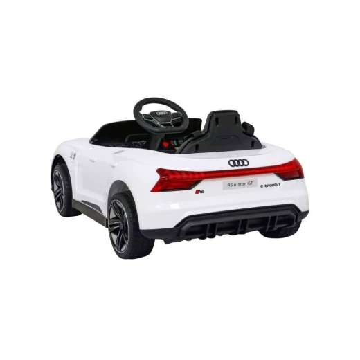 سيارة ركوب أودي RS E-Tron GT للأطفال، تعمل بالكهرباء ببطارية 12 فولت مع أضواء LED، بوق وموسيقى عملية، لون أبيض، مناسبة للأعمار من 3 إلى 8 سنوات، مقعد واحد - Image 5