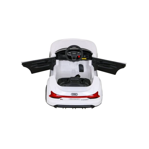 سيارة ركوب أودي RS E-Tron GT للأطفال، تعمل بالكهرباء ببطارية 12 فولت مع أضواء LED، بوق وموسيقى عملية، لون أبيض، مناسبة للأعمار من 3 إلى 8 سنوات، مقعد واحد - Image 7