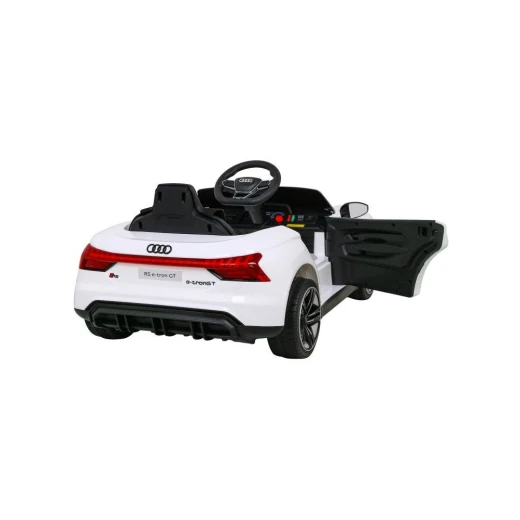 سيارة ركوب أودي RS E-Tron GT للأطفال، تعمل بالكهرباء ببطارية 12 فولت مع أضواء LED، بوق وموسيقى عملية، لون أبيض، مناسبة للأعمار من 3 إلى 8 سنوات، مقعد واحد - Image 9