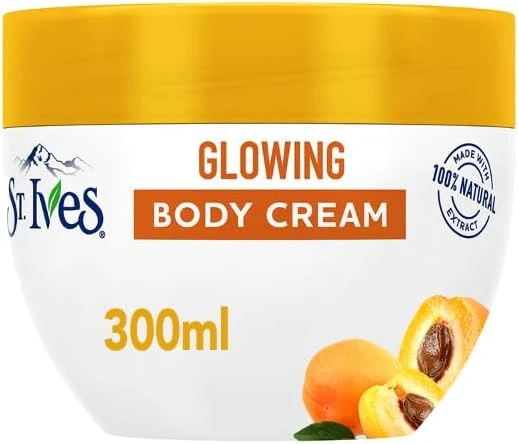 St. Ives Glowing Body Cream with Apricot Extract, 300ml, Hydrating Moisturizer for Radiant Skin St. Ives Glowing Body Cream with Apricot Extract, 300ml, Hydrating Moisturizer for Radiant Skin