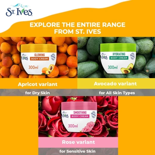 St. Ives Glowing Body Cream with Apricot Extract, 300ml, Hydrating Moisturizer for Radiant Skin - St. Ives - Image 2
