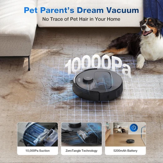 ECOVACS DEEBOT N30 Omni Robot Vacuum and Mop, 10000Pa Suction, Black - Ecovacs - Image 3