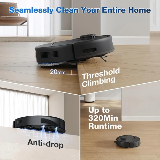 ECOVACS DEEBOT N30 Omni Robot Vacuum and Mop, 10000Pa Suction, Black - Ecovacs - Image 9