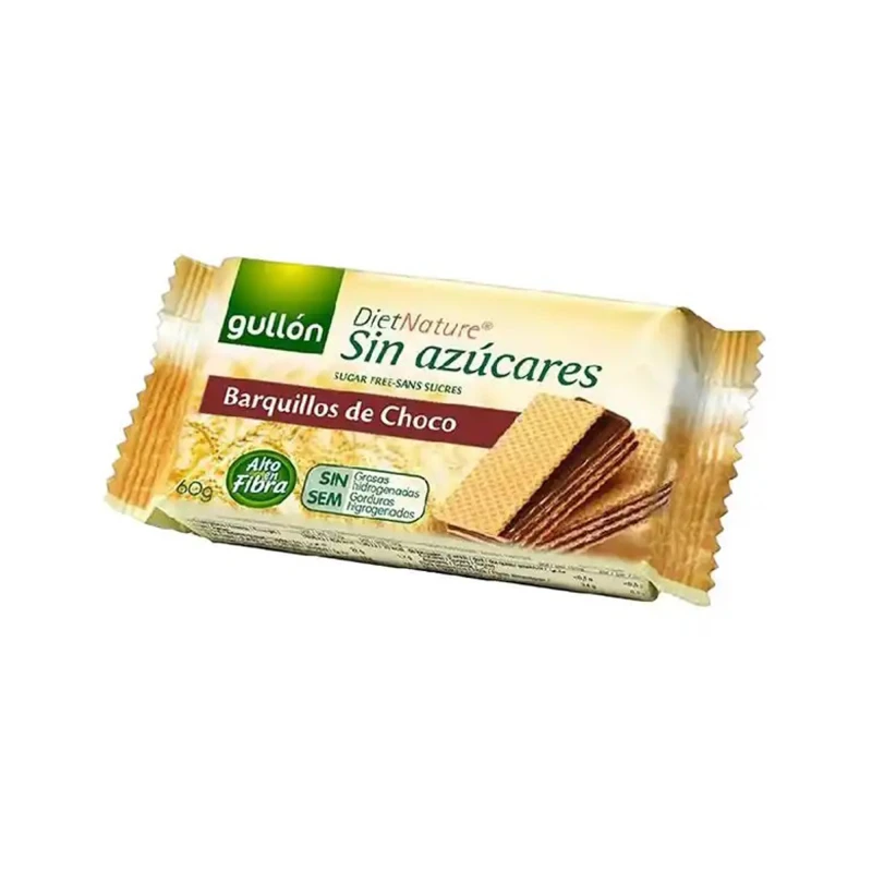 Gullon Zero Sugar Chocolate Wafer 60g, Vegan, High Fiber, Delicious Snack - Gullon