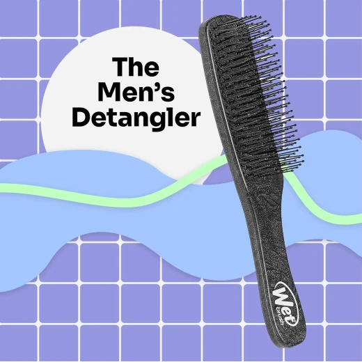 Wet Brush Detangling Hair Brush for Men, Black, Stimulates Scalp & Beard for Fuller Stronger Hair, Intelliflex Detangler Help Bristles Promote Growth & Protect from Breakage, Pain-Free - Wet Brush - Image 5