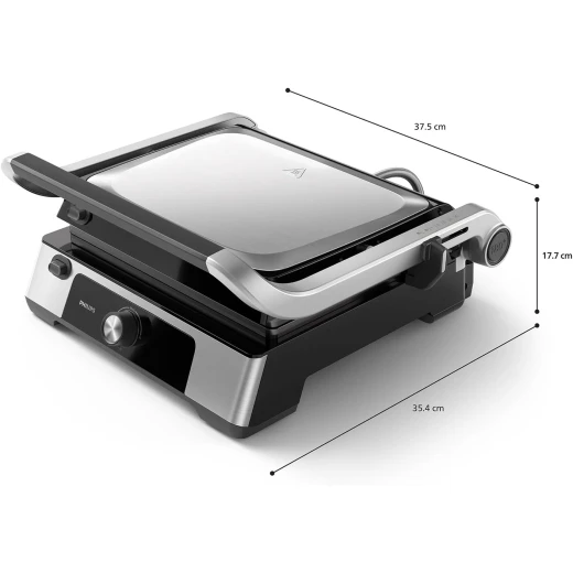 Philips 5000 Series Contact Grill 180° Hinged with Adjustable Temperature 60°C 200°C Large Grill Surface and Removable Non Stick Plates - Philips - Image 2