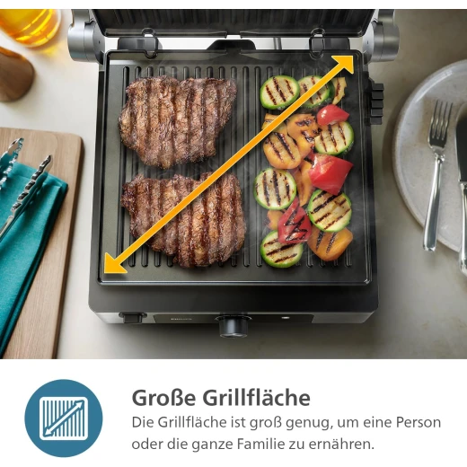 Philips 5000 Series Contact Grill 180° Hinged with Adjustable Temperature 60°C 200°C Large Grill Surface and Removable Non Stick Plates - Philips - Image 5
