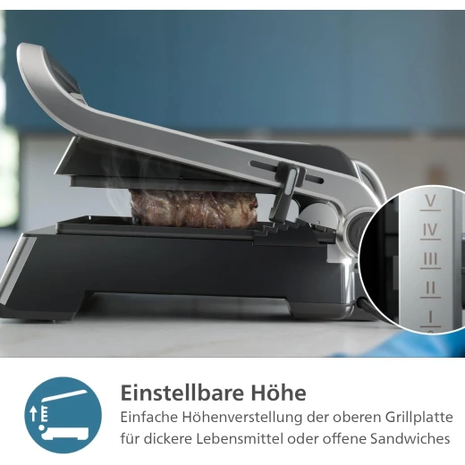 Philips 5000 Series Contact Grill 180° Hinged with Adjustable Temperature 60°C 200°C Large Grill Surface and Removable Non Stick Plates - Philips - Image 7